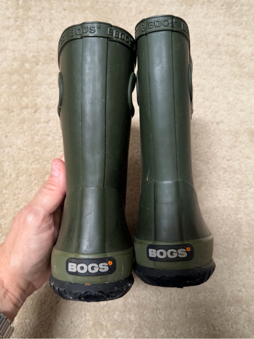 Bogs Kids Olive Green Pull-On Rain Boots - Picture 6 of 8